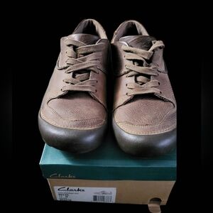 Clarks Beastie Skater Low Lace Mens 11 M Distressed Leather In Box